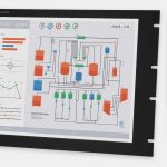 19" Rack Mount Industrial Monitors and IP20 Rugged Touch Screens, front and side views