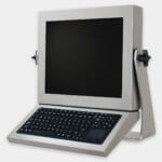 IP65/IP66 Full-Travel Monitor-Mounted Keyboard with touchpad, mounted on Universal Mount Monitor