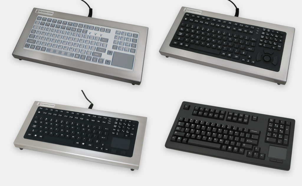 Industrial Benchtop Keyboard Options with Short or Full Travel Keypads and Integrated Pointing Device