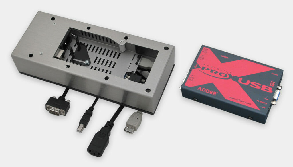 Industrial 300 m USB KVM Extender, Monitor-Mounted Remote Unit and Local Unit