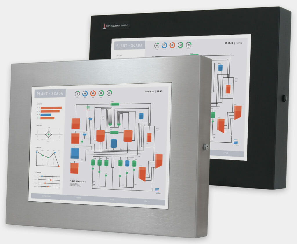 15" Universal Mount Industrial Monitors and IP65/IP66 Rugged Touch Screens, front view