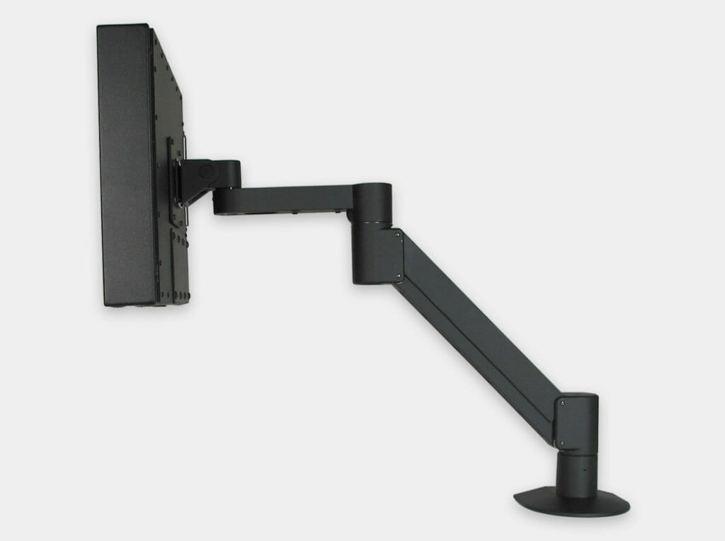 VESA Radial Arm Mount for Industrial Monitors, side view with monitor