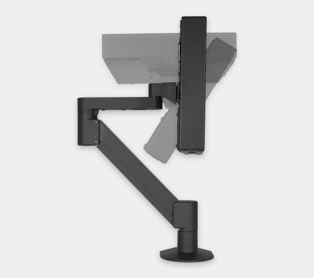 VESA Radial Arm Mount for Industrial Monitors, monitor tilt range