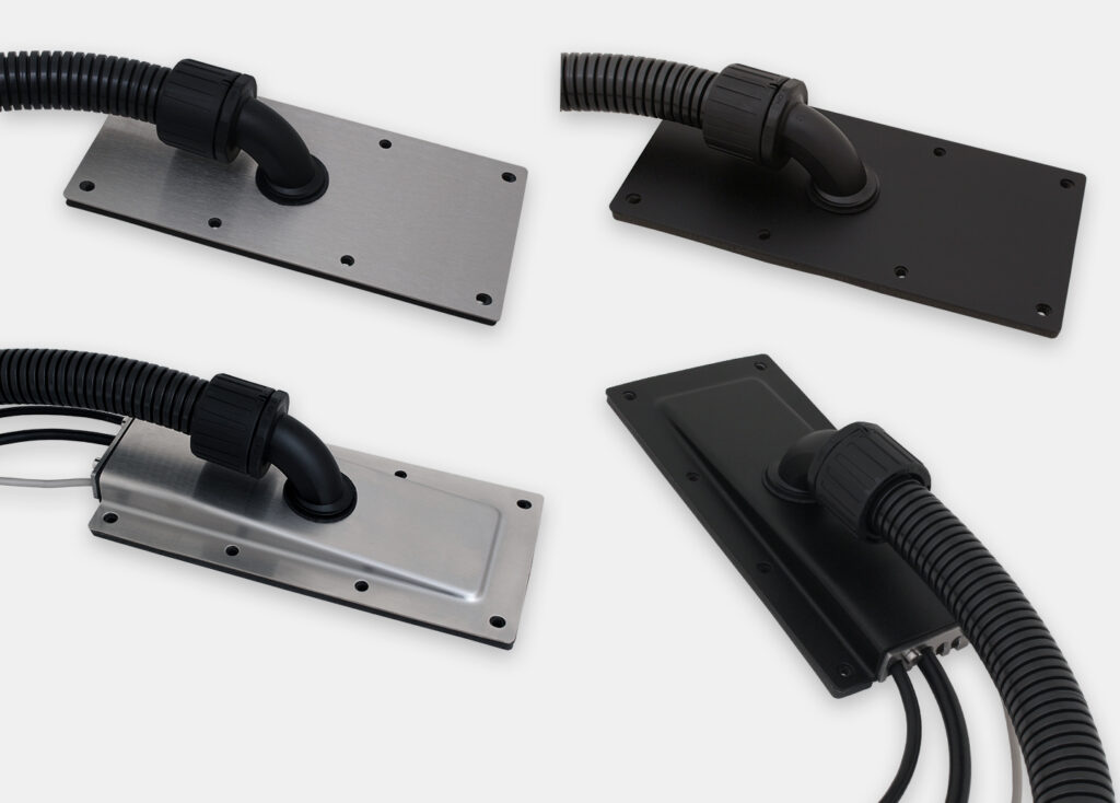 Conduit and Conduit/Compression Gland Cable Exit Plate Options for Universal Mount Monitors