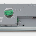 22" Widescreen Panel Mount Industrial Monitors and IP65/IP66 Rugged Touch Screens, DC cable exit view