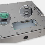22" Widescreen Universal Mount Industrial Monitors and IP65/IP66 Rugged Touch Screens, DC cable exit view