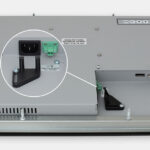 23.8" Widescreen Panel Mount Industrial Monitors and IP65/IP66 Rugged Touch Screens, cable exit view