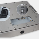 22" Universal Mount Industrial Monitors and IP65/IP66 Rugged Touch Screens, AC cable exit view