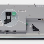19.5" Widescreen Panel Mount Industrial Monitors and IP65/IP66 Rugged Touch Screens, cable exit view