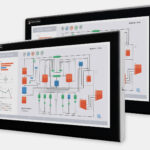 23.8" Widescreen Universal Mount Industrial Monitors and IP65/IP66 Rugged Touch Screens, front view